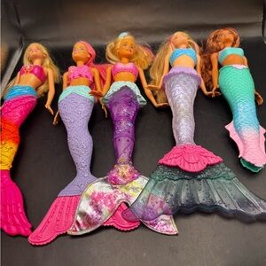 Barbie Mermaids Dreamtopia And Ariel Lot Of Five Tested/Works Various Years